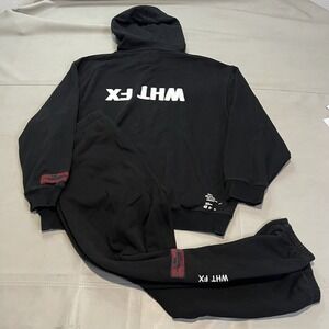 White Fox WHT FX Black Graphic Hoodie Sweatshirt X-16 Sweatsuit Women-XL-XXXX